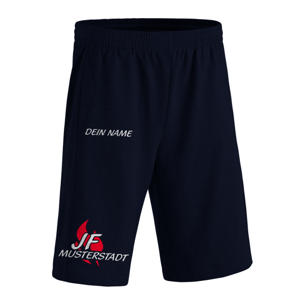 Shorts unisex (M+W) | Jugendfeuerwehr JF Flamme mit Ortsname | BACKDRA