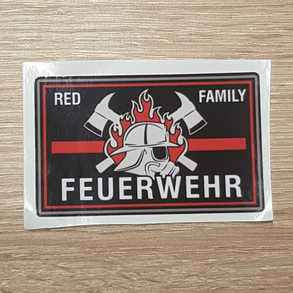 Aufkleber | Feuerwehr red line family | BACKDRA