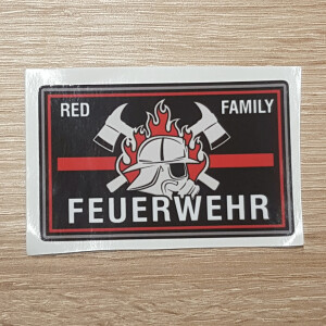 Aufkleber | Feuerwehr red line family