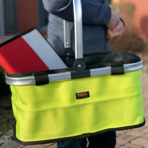 UNIKAT Einkaufskorb neongelb aus Feuerwehrschlauch -...