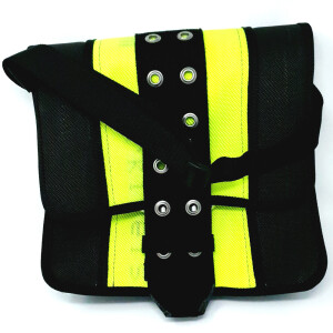 UNIKAT Messenger-Tasche schwarz/neongelb/schwarz aus...