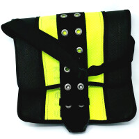 UNIKAT Messenger-Tasche schwarz/neongelb/schwarz aus Feuerwehrschlauch - Upcycling
