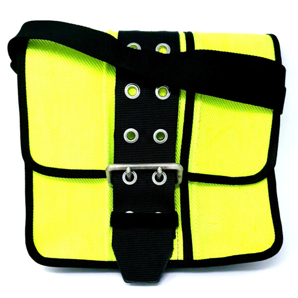 UNIKAT Messenger-Tasche neongelb aus Feuerwehrschlauch - Upcycling