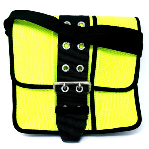 UNIKAT Messenger-Tasche neongelb aus Feuerwehrschlauch -...