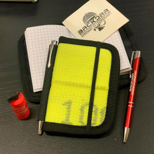 UNIKAT Notizbuch A7 neongelb aus Feuerwehrschlauch -...