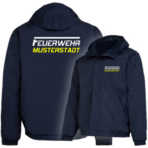 Outdoorjacke gefüttert, winddicht | Feuerwehr mit Ortsname