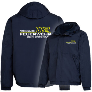 Outdoorjacke gefüttert, winddicht | Feuerwehr mit 112...