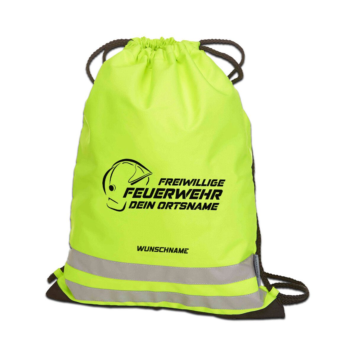 Reflective Turnbeutel | Gymbag | Wunschtext Feuerwehr mit...