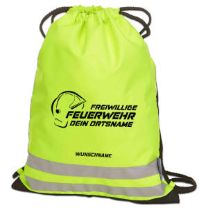 Reflective Turnbeutel | Gymbag | Wunschtext Feuerwehr mit...