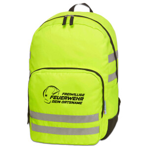 Reflective Rucksack | Wunschtext Feuerwehr mit Ortsname...