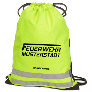 Reflective Turnbeutel | Gymbag | Feuerwehr mit Ortsname