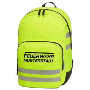 Reflective Rucksack | Feuerwehr mit Ortsname