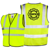 Warnweste - Sicherheitsweste EN471 | Feuerwehr Fire Department Signet | BACKDRA