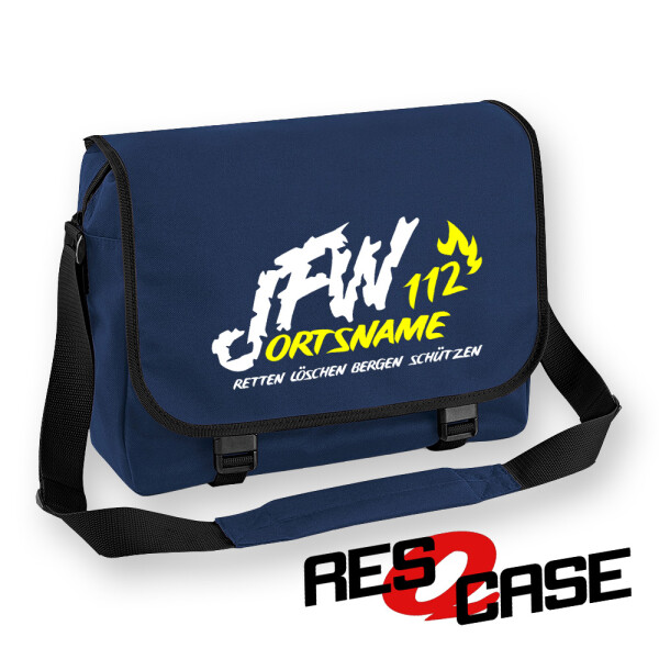 RESQCASE | Messenger-Tasche | Jugendfeuerwehr JFW 112 Flamme mit Ortsname | BACKDRA