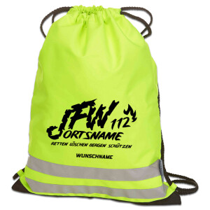 Reflective Turnbeutel | Gymbag | Jugendfeuerwehr JFW 112...