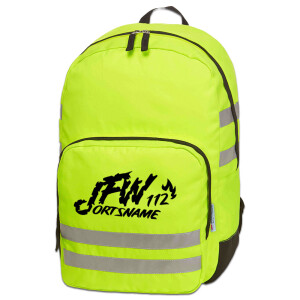 Reflective Rucksack | Jugendfeuerwehr JFW 112 Flamme mit...