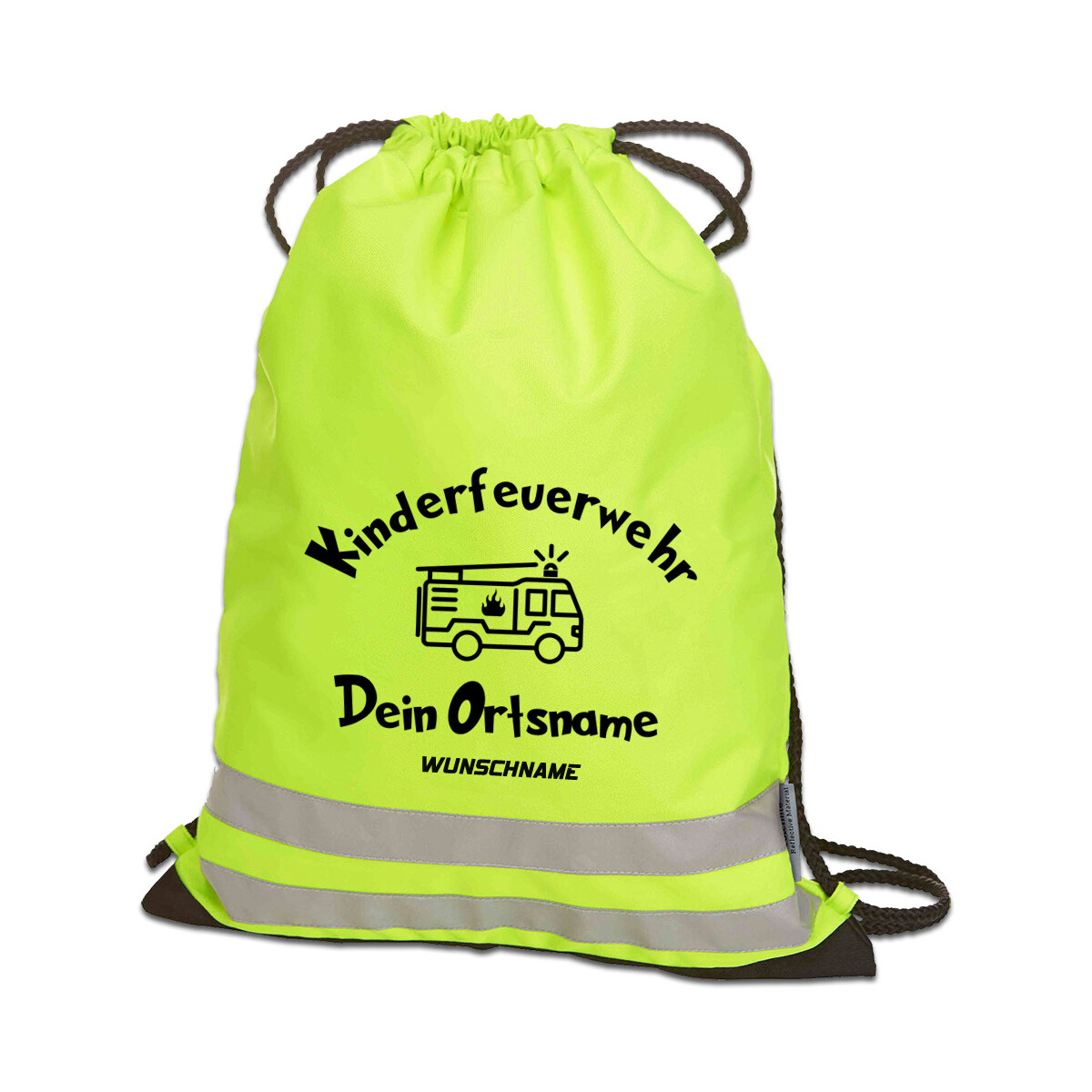 Reflective Turnbeutel | Gymbag | Kinderfeuerwehr mit...