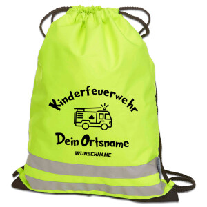 Reflective Turnbeutel | Gymbag | Kinderfeuerwehr mit...