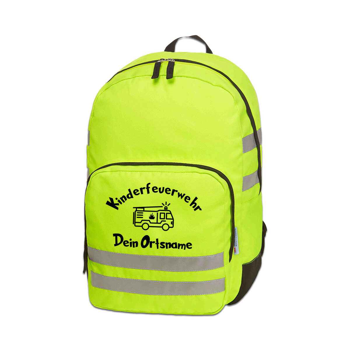 Reflective Rucksack | Kinderfeuerwehr mit Ortsname...