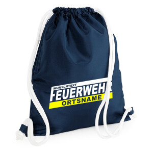 Turnbeutel | Gymbag | Feuerwehr mit Ortsname im Balken +...