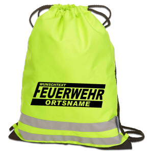 Reflective Turnbeutel | Gymbag | Feuerwehr mit Ortsname...