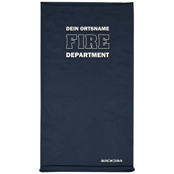 Morf® Schlauchschal für Mund und Nase | Feuerwehr Fire Department mit Ortsname | BACKDRA