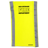 Morf® Schlauchschal reflex neongelb für Mund und Nase | Feuerwehr Fire Department mit Ortsname | BACKDRA