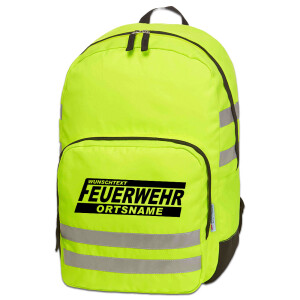 Reflective Rucksack | Feuerwehr mit Ortsname im Balken +...