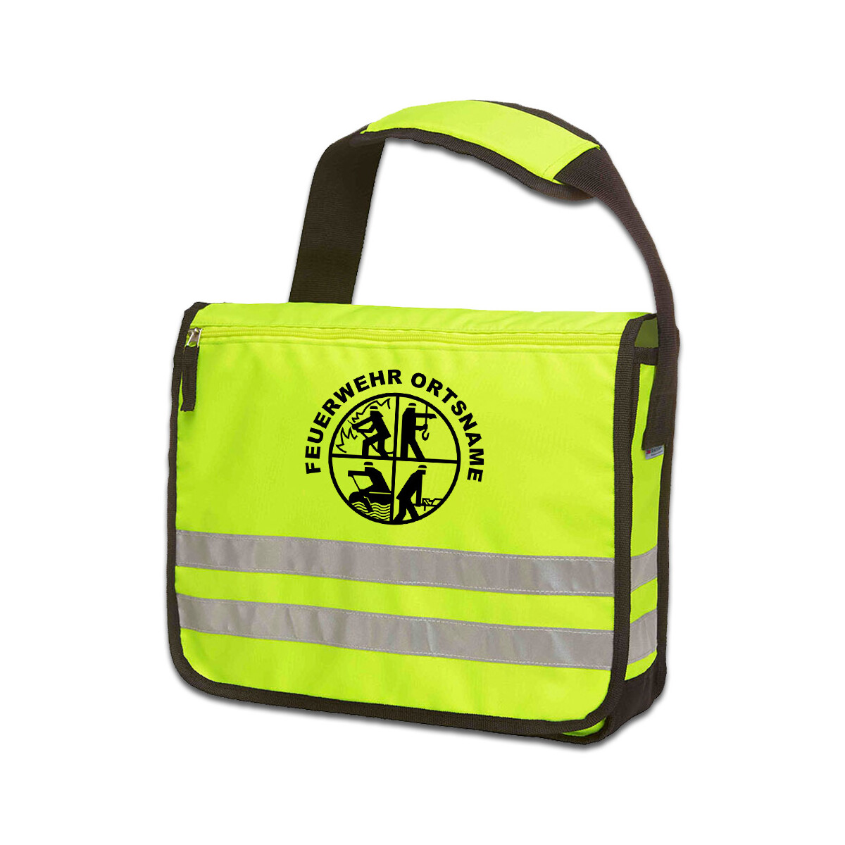 Reflective Messenger-Tasche | Feuerwehrsignet mit...