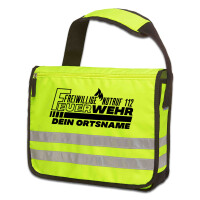 Reflective Messenger-Tasche | Freiwillige Feuerwehr mit Ortsname Outline