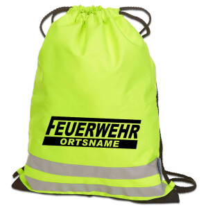 Reflective Turnbeutel | Gymbag | Feuerwehr mit Ortsname...