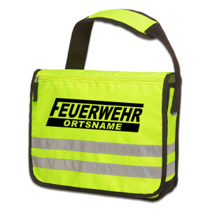 Reflective Messenger-Tasche | Feuerwehr mit Ortsname im...