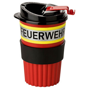 Mehrweg-Kaffeebecher 2go Feuerwehr Red-Style | 100% recyclebar | 350 ml