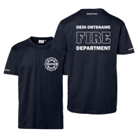T-Shirt Männer | HAKRO 292 | Feuerwehr Fire Department mit Ortsname | BACKDRA