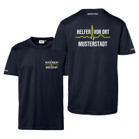 T-Shirt Männer | HAKRO 292 | Helfer vor Ort mit Ortsname und EKG-Linie upline