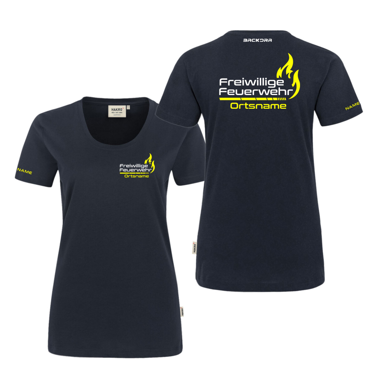 T-Shirt Frauen | HAKRO 127 | Feuerwehr mit Ortsname...