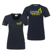 T-Shirt Frauen | HAKRO 127 | Feuerwehr mit Ortsname große Flamme | BACKDRA