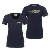 T-Shirt Frauen | HAKRO 127 | Rettungsdienst EKG-Linie Wunschtext mit Notrufnummer | BACKDRA