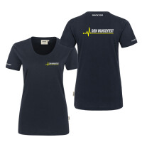 T-Shirt Frauen | HAKRO 127 | Rettungsdienst EKG-Linie Pointer Wunschtext | BACKDRA
