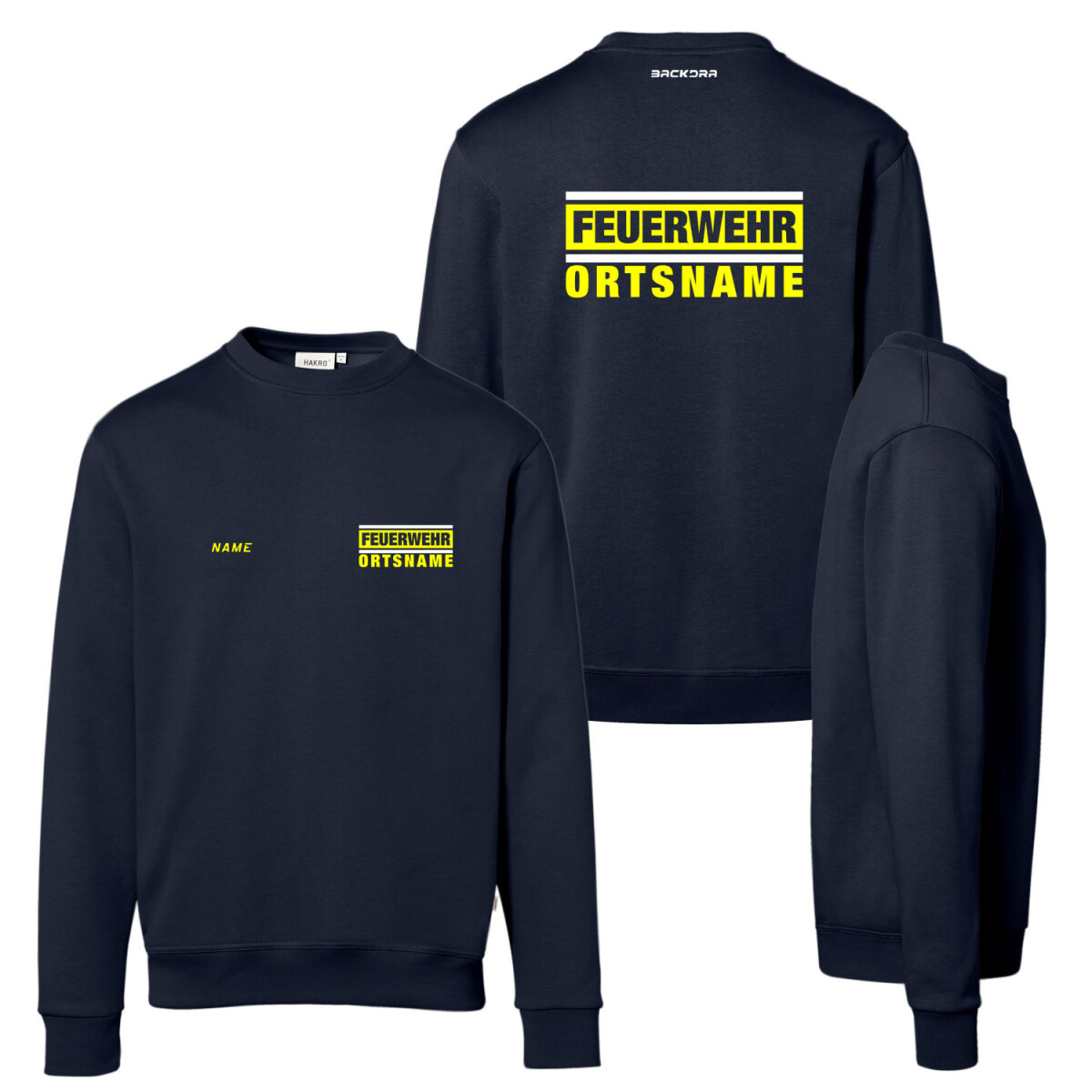 Pullover unisex | HAKRO 471 | Feuerwehr mit Ortsname im...