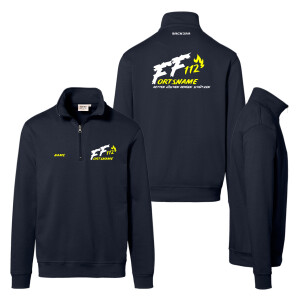 1/4 Zip Kragenpullover unisex | HAKRO 451 | Feuerwehr 112...