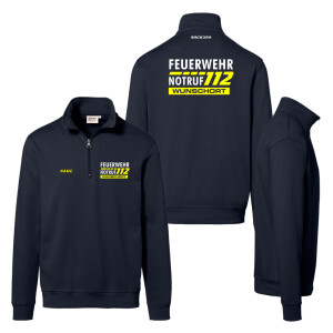 1/4 Zip Kragenpullover unisex | HAKRO 451 | Feuerwehr...