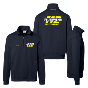 1/4 Zip Kragenpullover unisex | HAKRO 451 | Feuerwehr 112...