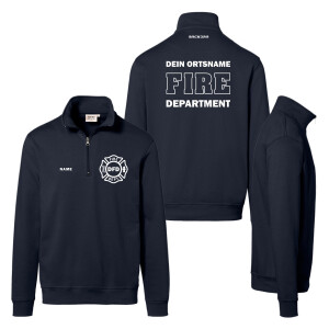 1/4 Zip Kragenpullover unisex | HAKRO 451 | Feuerwehr...