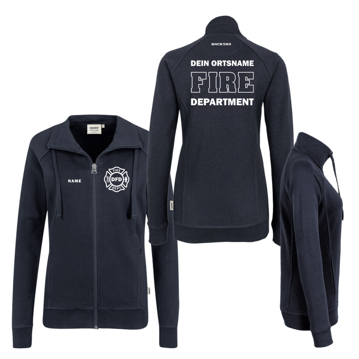 Sweatjacke Frauen | HAKRO 406 | Feuerwehr Fire Department...