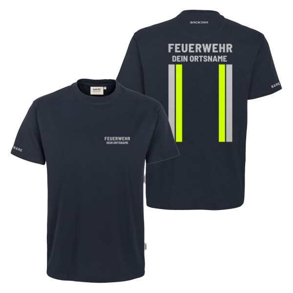 T-Shirt Männer Mikralinar | HAKRO 281 | Feuerwehr mit Ortsname Hupf
