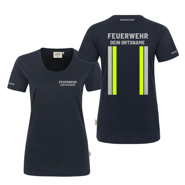T-Shirt Frauen | HAKRO 127 | Feuerwehr mit Ortsname Hupf | BACKDRA