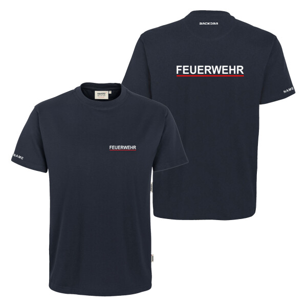 T-Shirt Männer Mikralinar | HAKRO 281 | Feuerwehr + Balken BaWü | BACKDRA