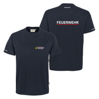 T-Shirt Männer Mikralinar | HAKRO 281 | Feuerwehremblem Baden-Württemberg + Orstname | BACKDRA