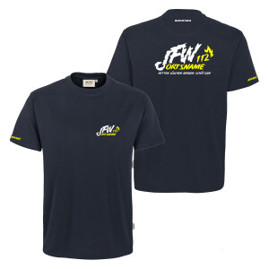 T-Shirt Männer Mikralinar | HAKRO 281 | Jugendfeuerwehr JFW 112 Flamme mit Ortsname